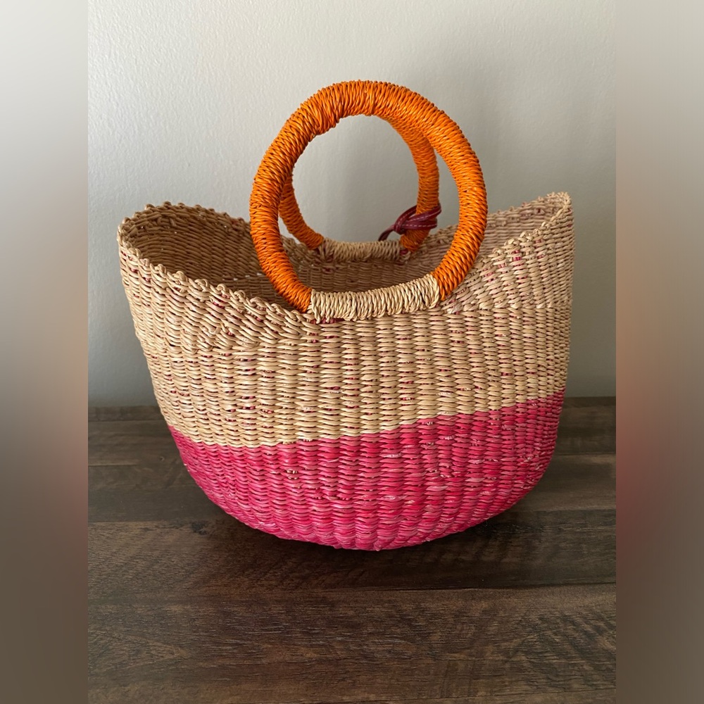Ralph Lauren (NWOT) hand woven wicker bag - Picture 2 of 10